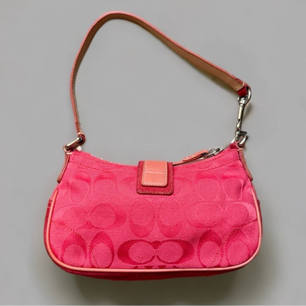 Coach Y2K Coral Red Demi Buckle Mini Shoulder Bag 6362 China - Picture 2 of 9